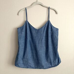 J. Crew Womens Chambray Camisole Tank Top Camisole Size 8 Echo Blue NWT Preppy